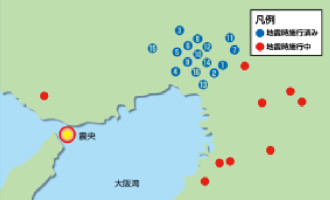 ミニシールドトンネルの地震調査位置